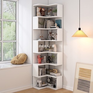 Corner Bookshelf Floor-Standing Storage Rack Corner Cabinet Corner Storage Cabinet Small Apartment Living Room Home Storage Rack