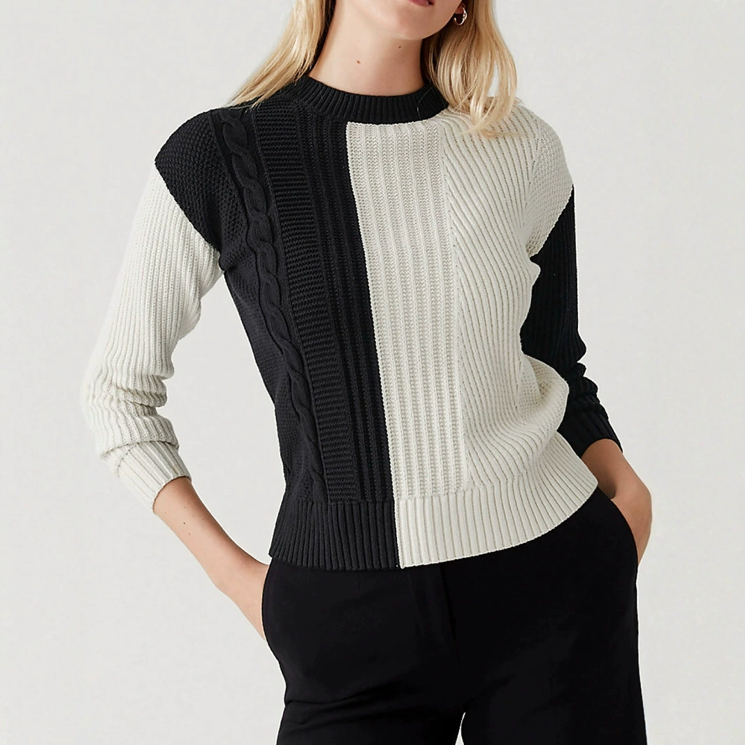 Внешняя торговля Трансграничная Европа, Европа и Амазонка Источник Женский свитер с круглым вырезом с длинными рукавами