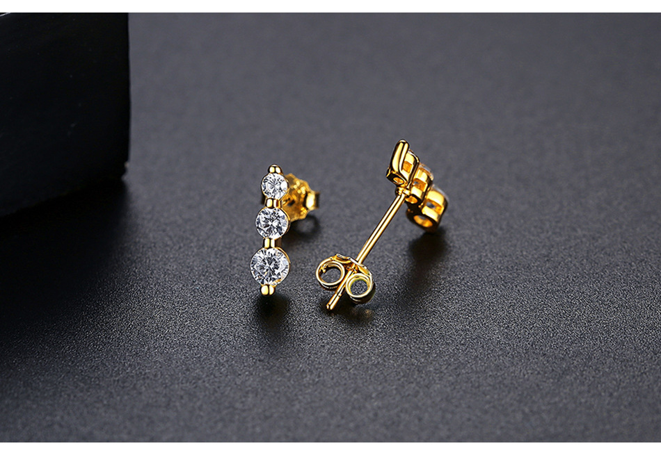 Simple Zircon Geometric Silver Earrings Wholesale display picture 5