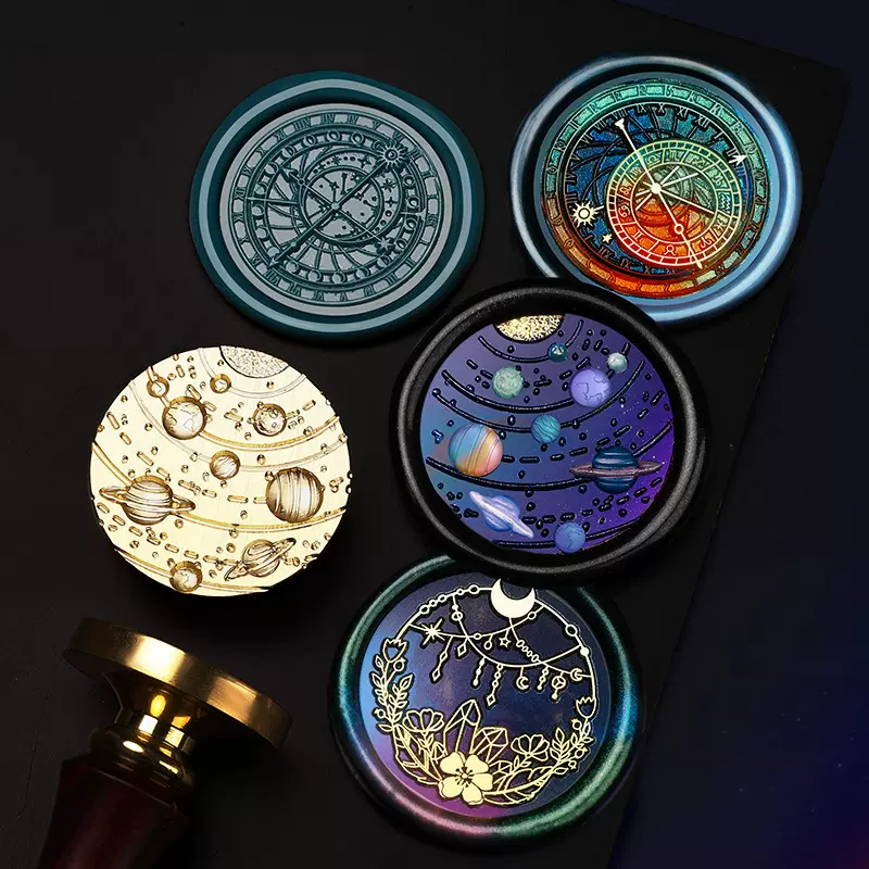 25年新品 天文系列 火漆印章章头 黄铜印章 时钟指南针手账铜头