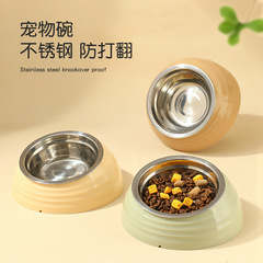 オリジナルの新しいペットの碗のステンレスの猫の碗の犬の碗の給餌器の首の斜め口の猫の食糧の碗の犬のたらいのペットの食器