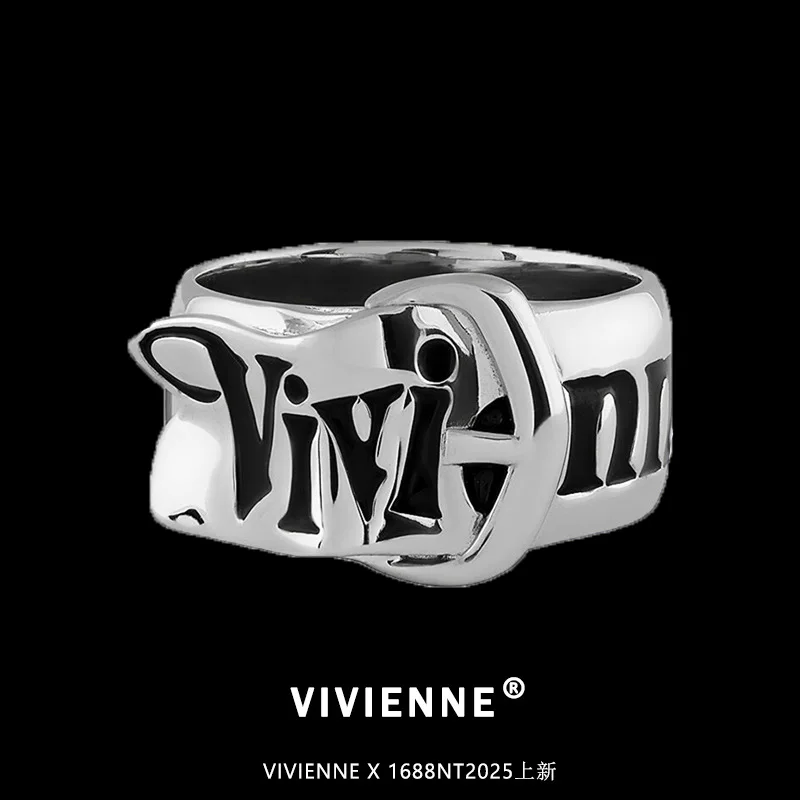 Vivienne Queen Mother King's Ring Planet Ring Saturn Fritillary Colored Enamel Epoxy Wide Version Oil Drip