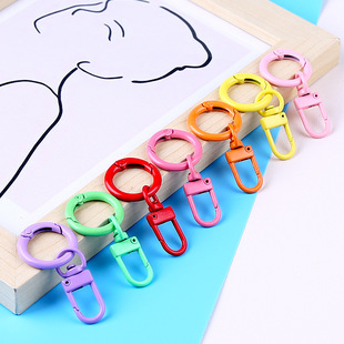 Candy color diy paint 25mm spring ring door chain key chain jewelry accessories luggage mobile phone case key ring