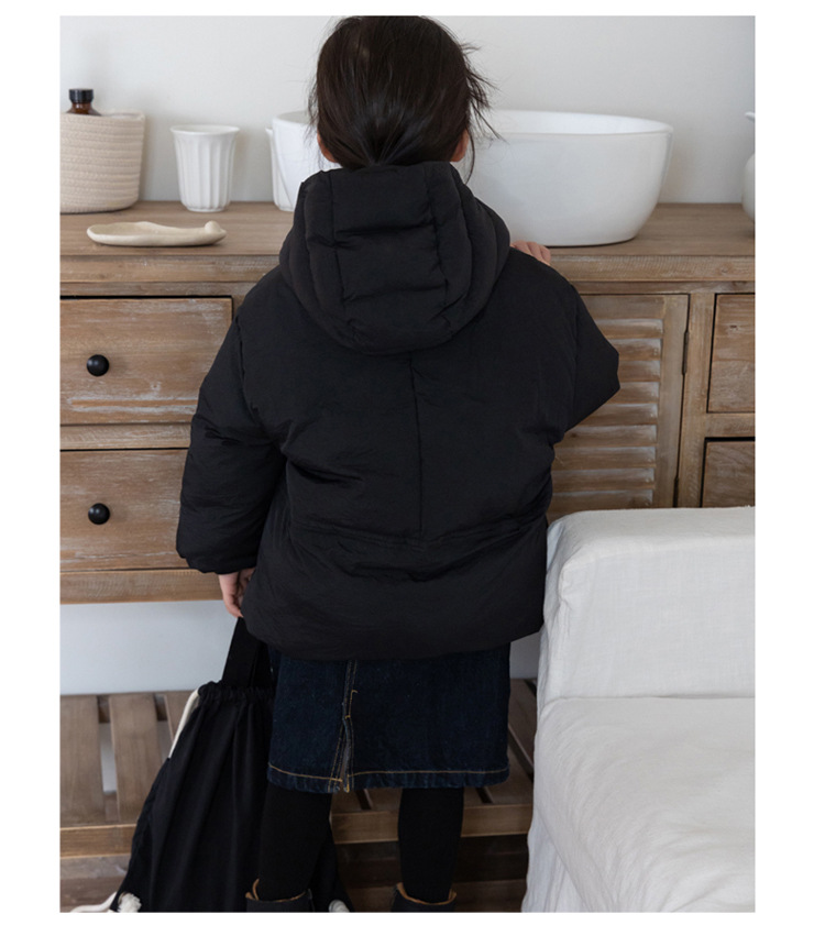 Children's 2023 new solid color hooded turtle shell jacket for boys and girls, white duck down children's clothing live_voghion.com