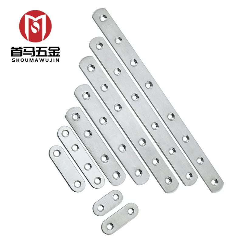 Stainless steel straight-piece corner code furniture connection parts multi-spec straight-piece straight-piece straight-line flat sheet thickened one-character corner code