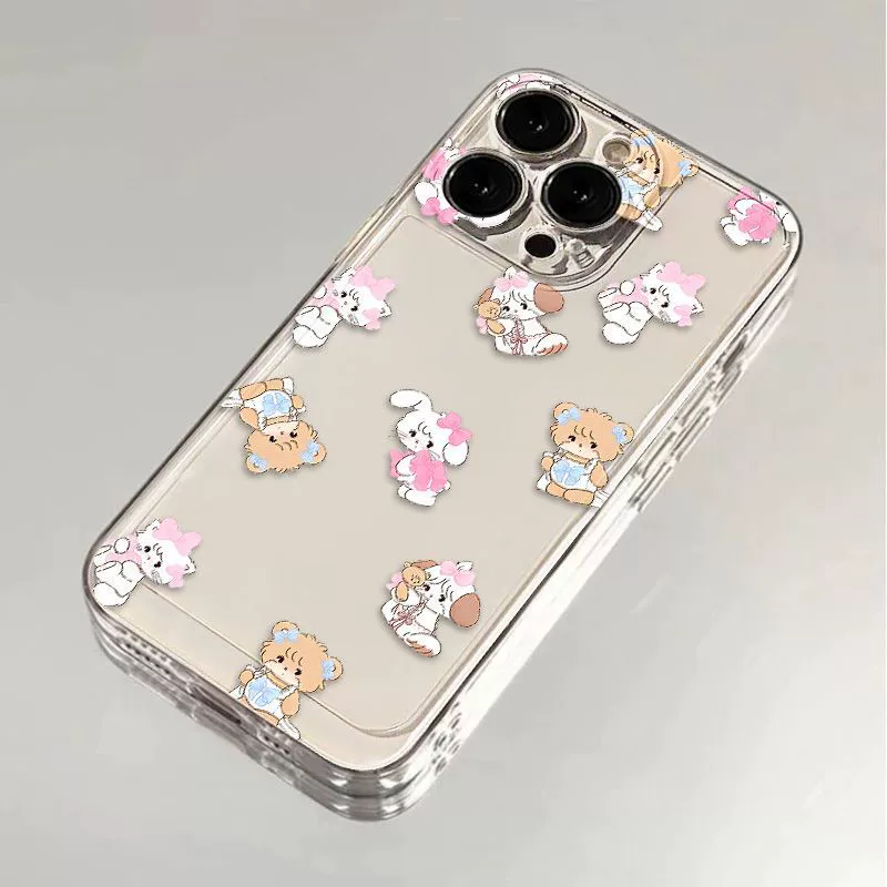  Apple, совместимый кролик, iPhone 14, чехол, с маленькими мишками, iphone, 16promax, 13