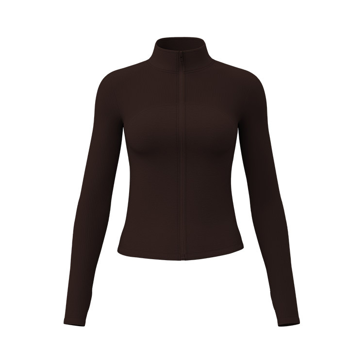 Lulu chaqueta deportiva de primavera de cuello de cremallera delgada ropa de yoga de manga larga entrenamiento de entrenamiento de ejercicio chaqueta