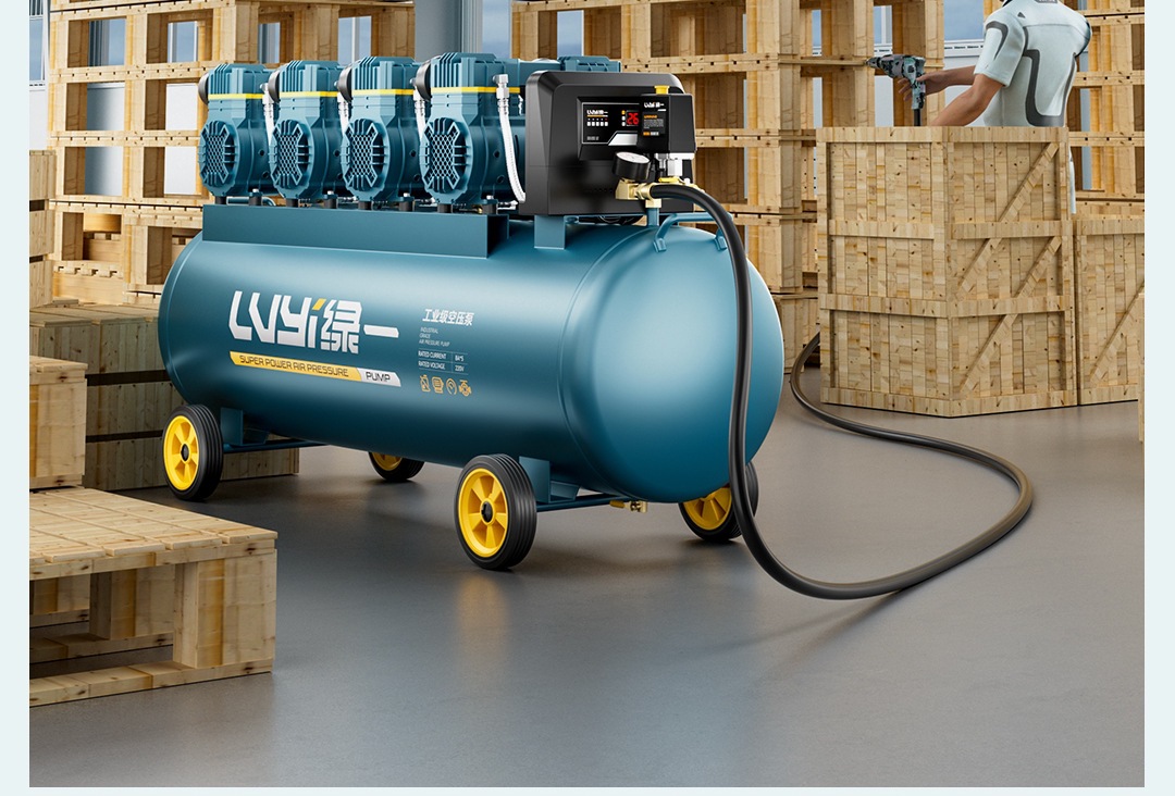 Industrial air compressor, 220V, oil-free, quiet, high-pressure air compressor, portable, oil-free air pump for woodworking