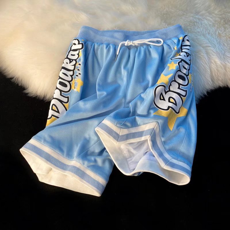 American Basketball Shorts Sports Five-Point Pants Student Summer Running Quick-Drying Casual Retro Training Shorts High Street Fashion American Basketball Shorts Sports Five-Point Pants Student Summer Running Quick-Drying Casual Retro Training Shorts High Street Fashion