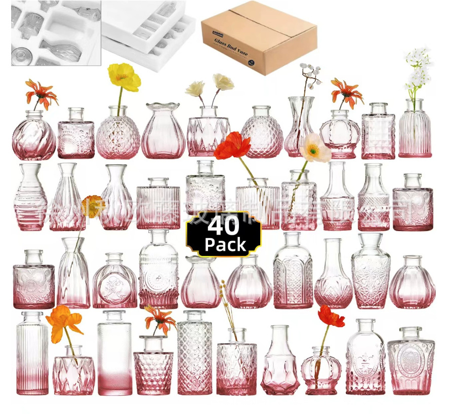 Juego de jarrones pequeños populares de Amazon, jarrones de estilo europeo para arreglos florales, decoración de alta gama para sala de estar y cocina