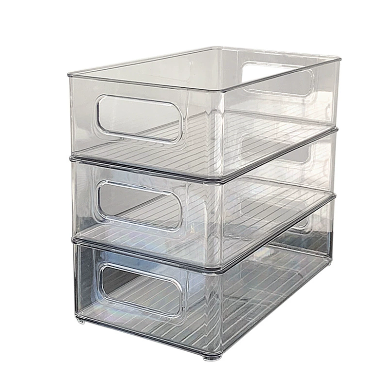 Acrylic Cosmetic Storage Box, Transparent Makeup Organizer, Stackable 12×12×8 cm