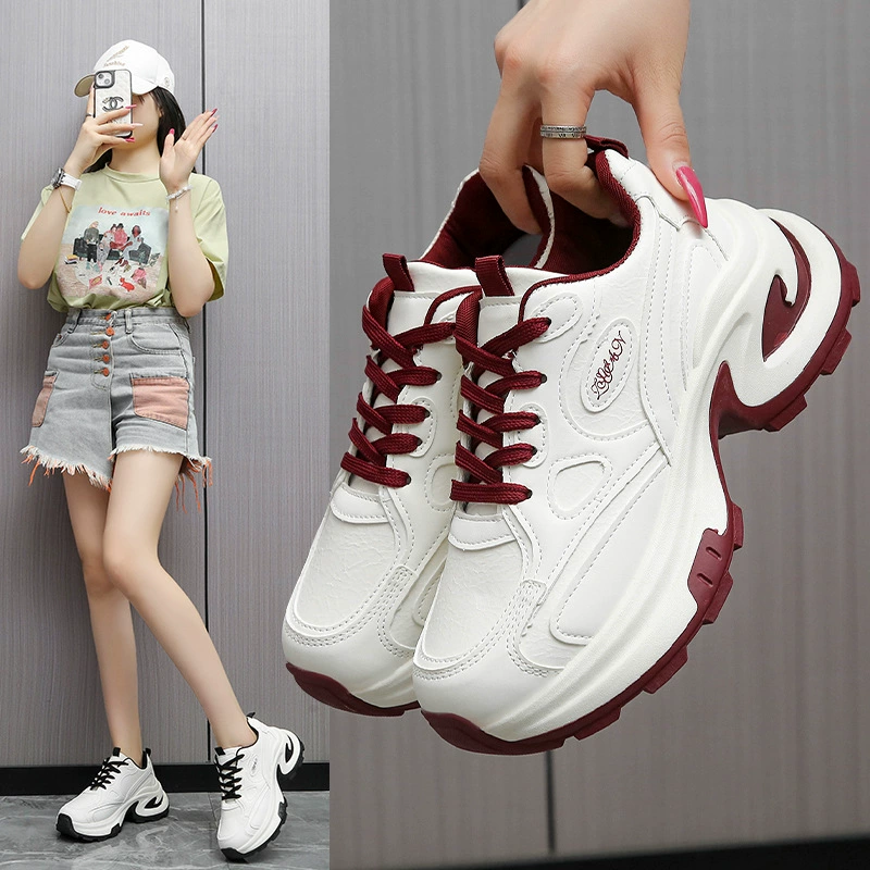 Женские туфли на толстой подошве в стиле Zhao Lusi, увеличивающие рост, новые универсальные повседневные кроссовки весны и лета 2025 года.