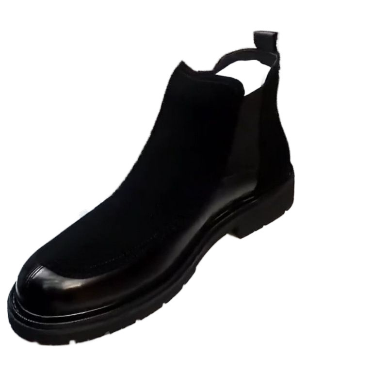 (2개) 블랙 마틴 부츠 남자 하이 탑 남자 블랙 신발 통기성 경량 올매치 한국 스타일 영국식 캐주얼 가죽 신발 윤하오