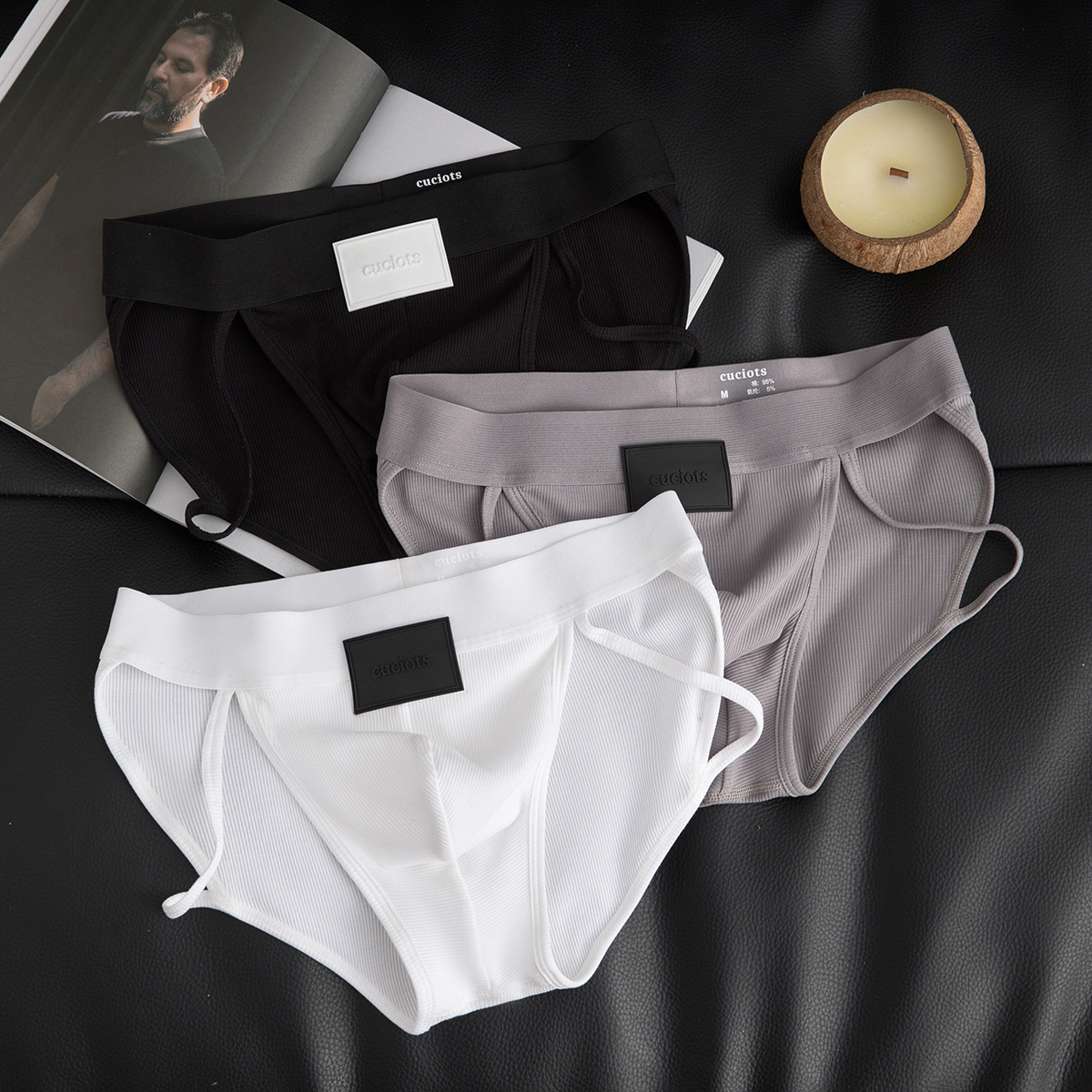 New High-Cut Briefs for Boys, Sexy Mid-Waist Sports Trendy High-Cut Briefs for Men, Youth Pure Cotton Anti-Leg Strangulation