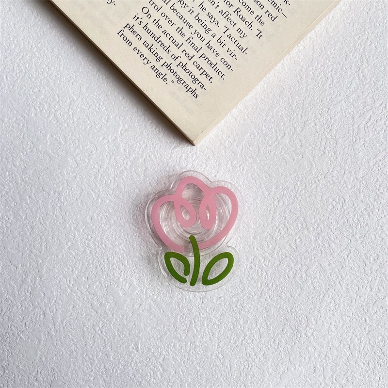 핑크 튤립 투명 브래킷