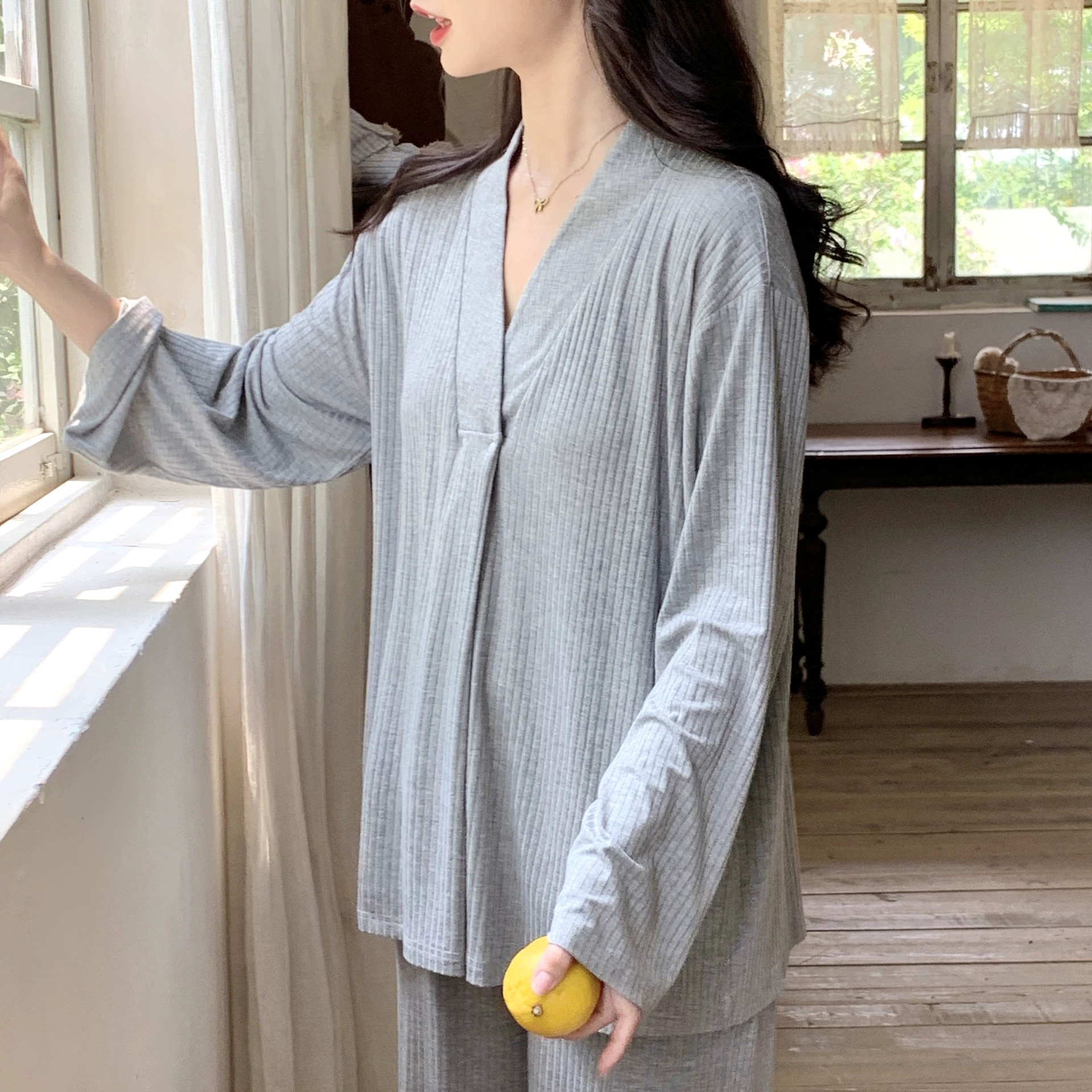 В наличии 88157: послеродовая одежда, пижамы для беременных и кормящих мам, женская одежда из модала для весны и осени с подушечками для груди, одежда для беременных и кормящих женщин.