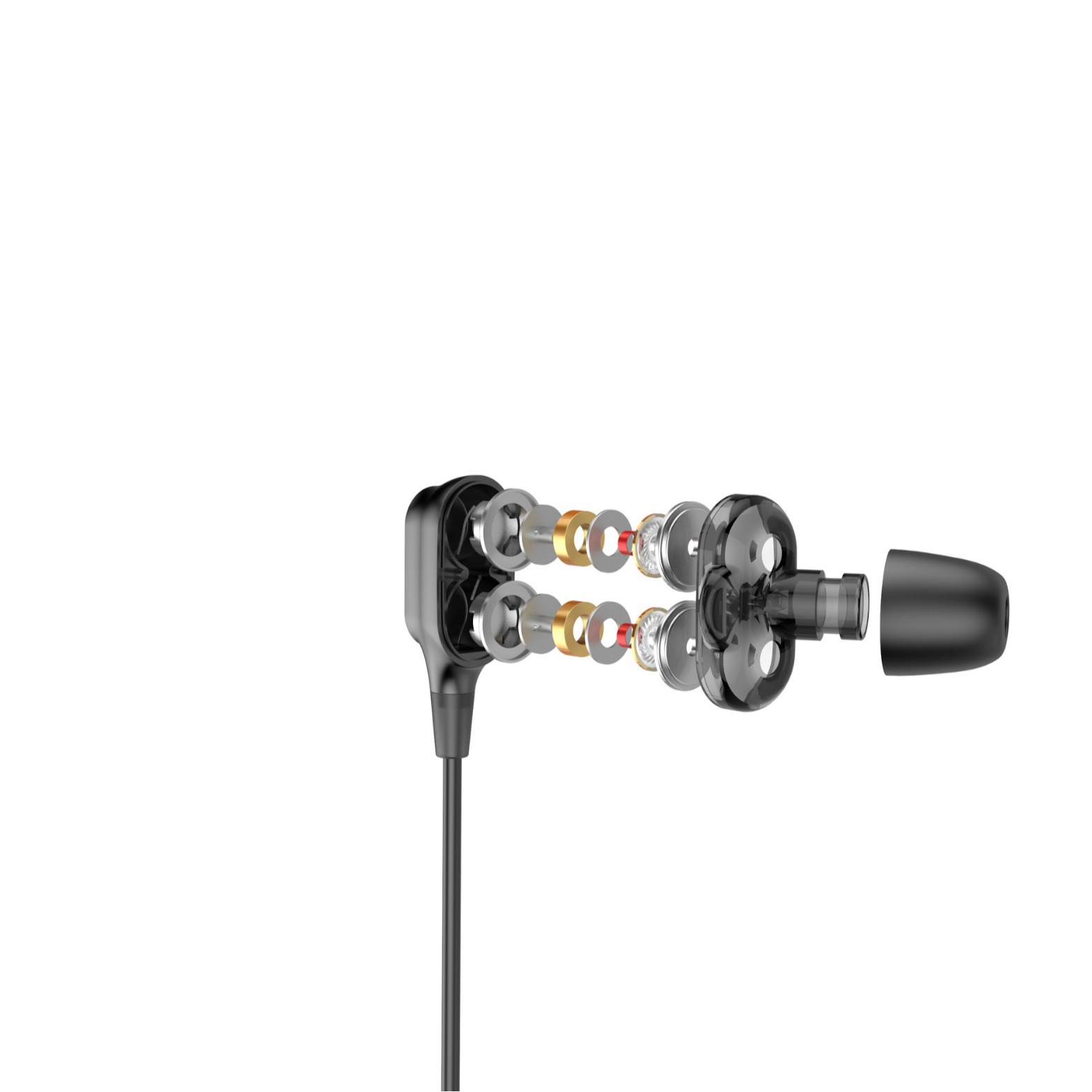 Transfronterizo de cuatro núcleos dual juego de auriculares dinámico quad-core dual dinámico con cable universal teléfono móvil auriculares con cable