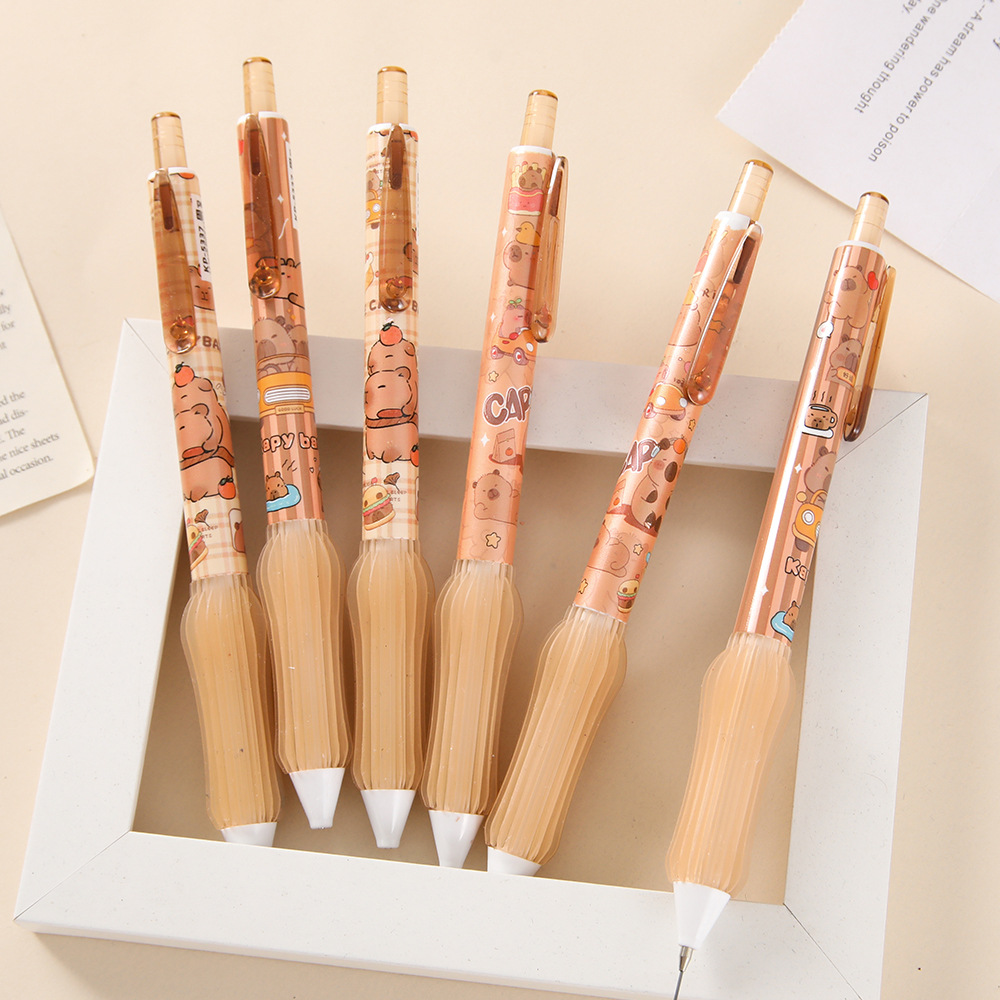 Capibara lápiz móvil suave funda protectora suave lápiz descompresor papelería especial para estudiantes de primaria pequeños regalos