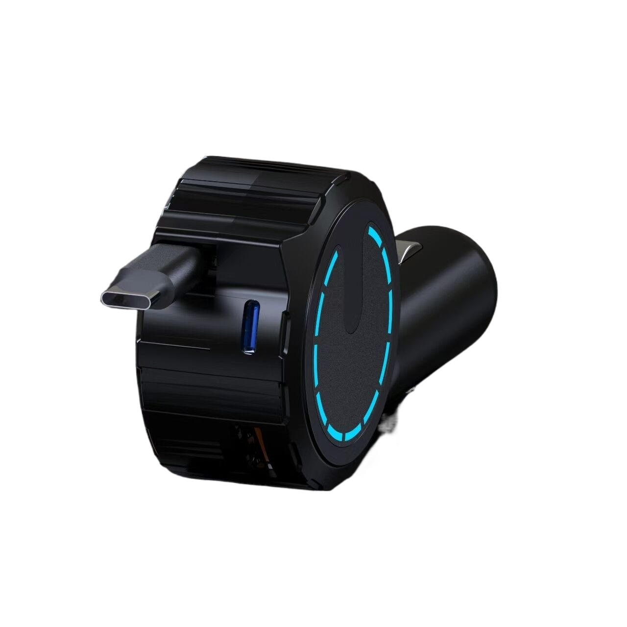 爆款车充拉线typec 电商伸拉线车充60w快充typec+usb车充伸拉线