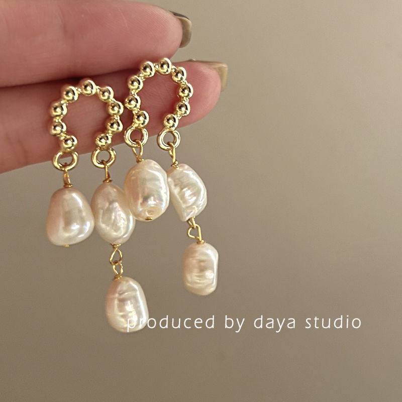 Pinzas para las orejas de perlas retro, sin orejas perforadas, pendientes simples de nicho, pendientes de pinzas para las orejas, pendientes, de lujo ligero, de alta calidad, bobinas para mosquitos, pendientes