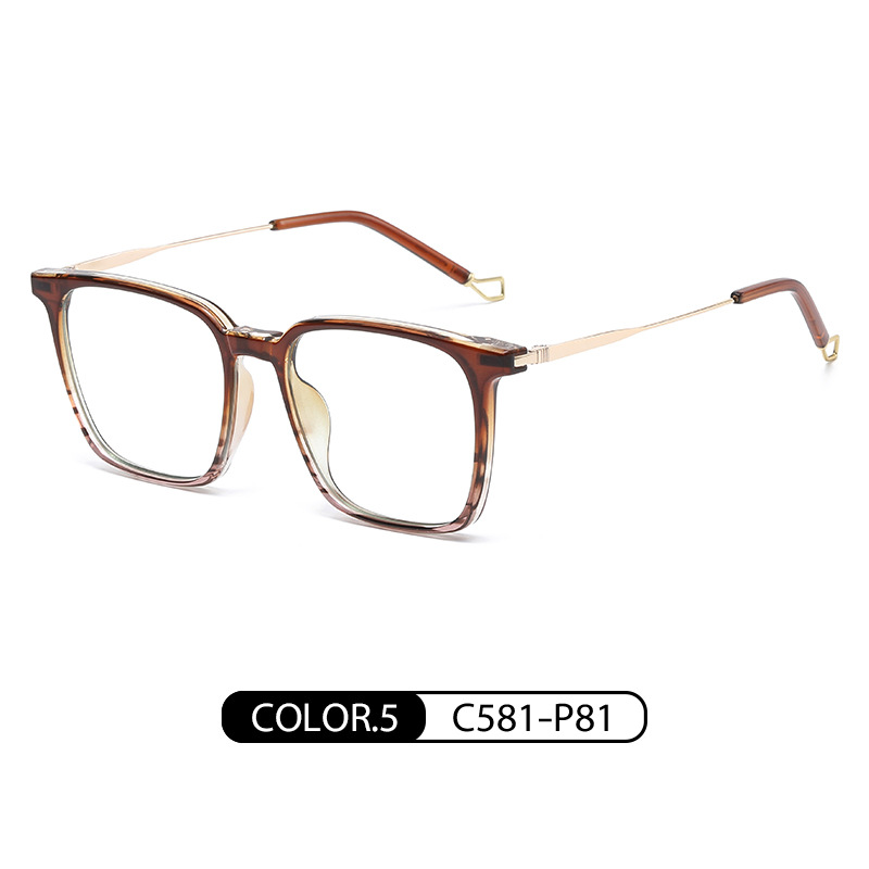 Nuevo artístico cuadrado liso gafas hombres y mujeres mismo TR90 miopía gafas marco TJ850 moda Anti-azul gafas de luz