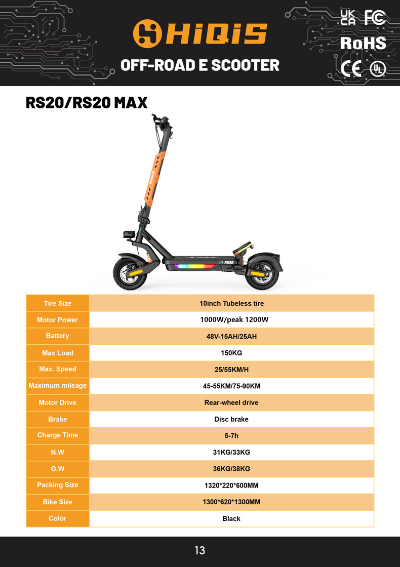 Factory wholesale European and American overseas warehouse 10inch Off-road electric scooter 2400W high power 48V long range shock absorption