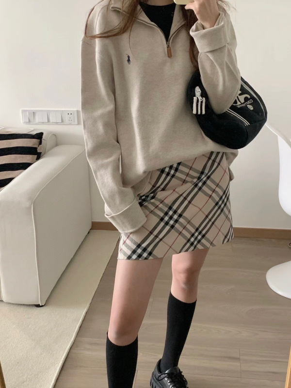 RL拉夫劳伦小马标复古POLO衫翻领刺绣半拉链套头宽松百搭卫衣男女|undefined