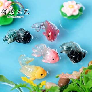 微景观创意可爱小鱼锦鲤金鱼水族箱鱼缸生态瓶造景装饰配件小摆件