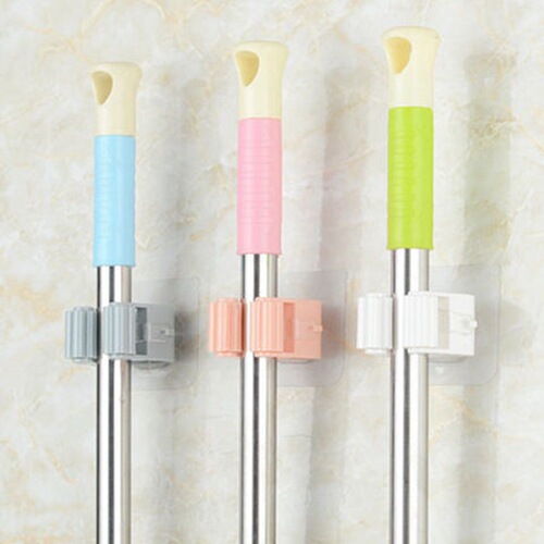 [Huisi] Umbrella mop clip, home bathroom wall-mounted, traceless adhesive mop hook, no punching mop holder