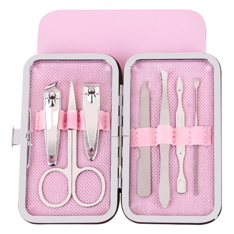 Candy Color Seven-Piece Nail Clipper Advertising Gift Printed Nail Clipper Set Home Beauty Manicure Tool Set
