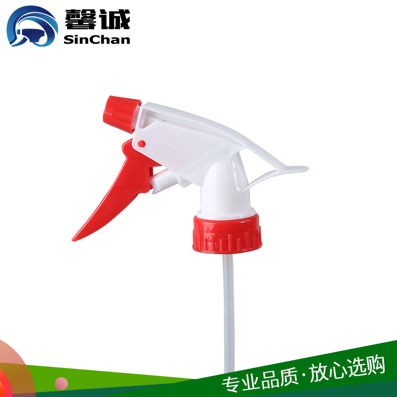 28/400手扣式喷雾A枪红白 美妆化妆品包装a枪塑料PP喷头现货批发