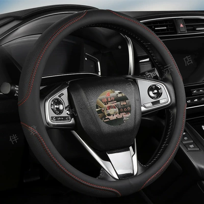 Car Steering Wheel Cover, Car: Steering wheel cover - red-line-tpe-liner-small-elasticity-suitable-for-export-38cm