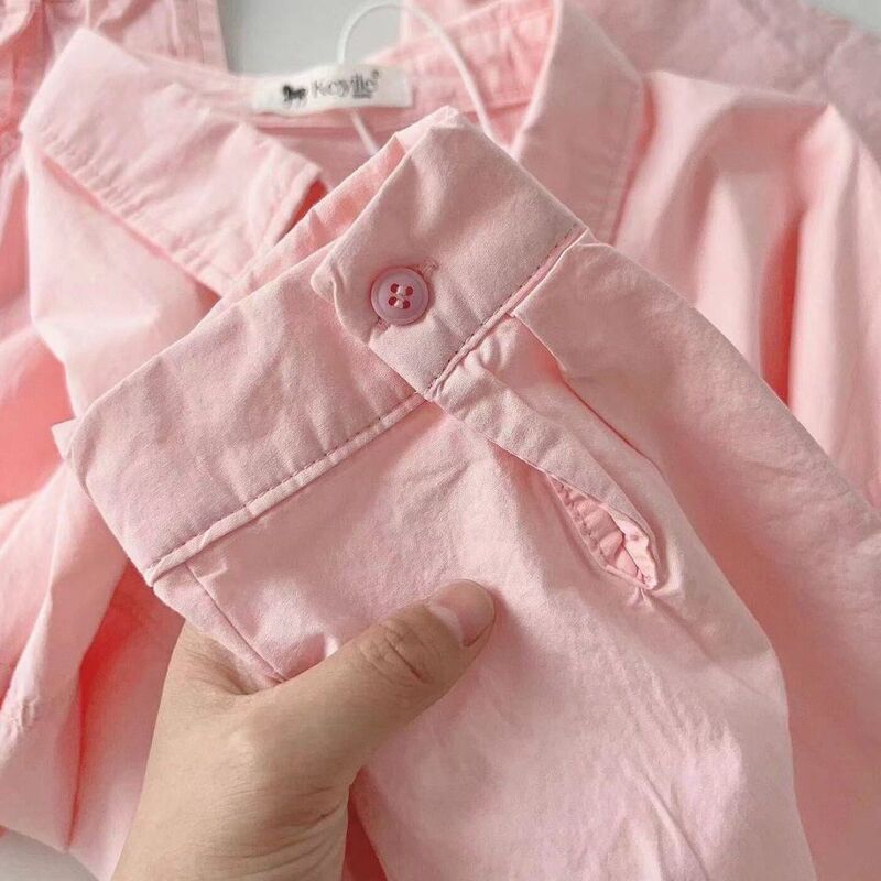 Japanese Style Simple Bottoming Shirt Women's Spring and Summer 2025 New Style Shirt Small Loose Inner Top Coat