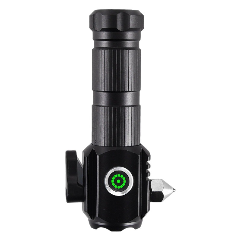 Caliente pequeña pistola de acero fuerte linterna de luz martillo de seguridad del coche linterna de emergencia iluminación al aire libre portátil recargable