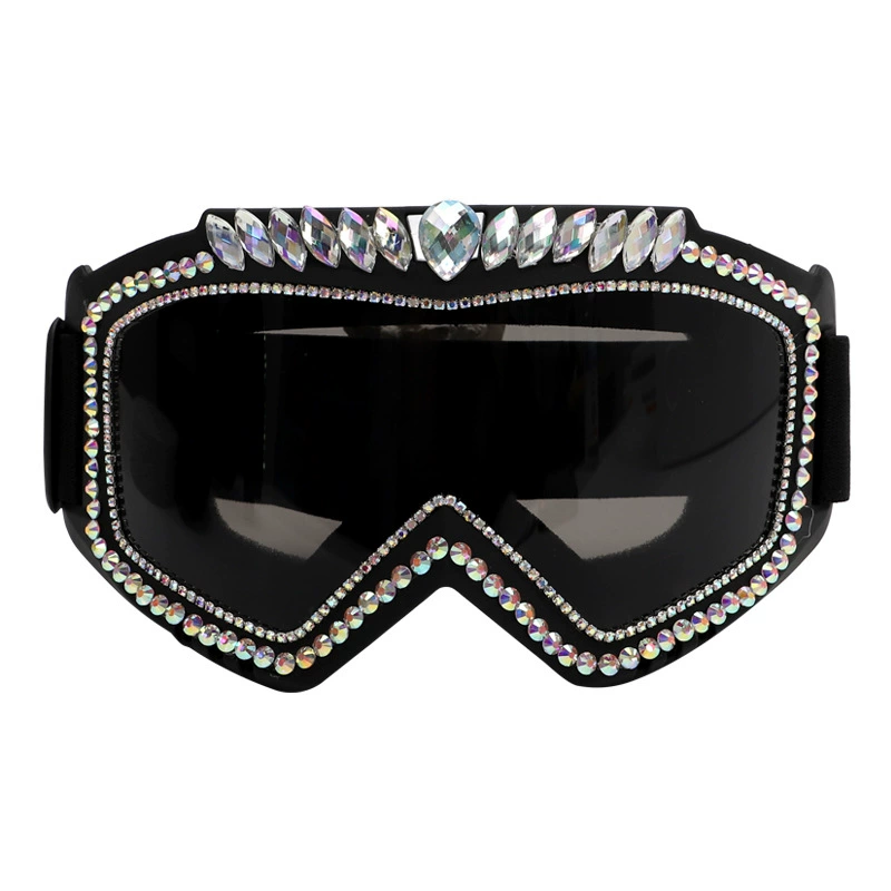 Cross -border spot music festival carnival steam race Bo punk ski rider inlaid diamond fantasy colorful mirror