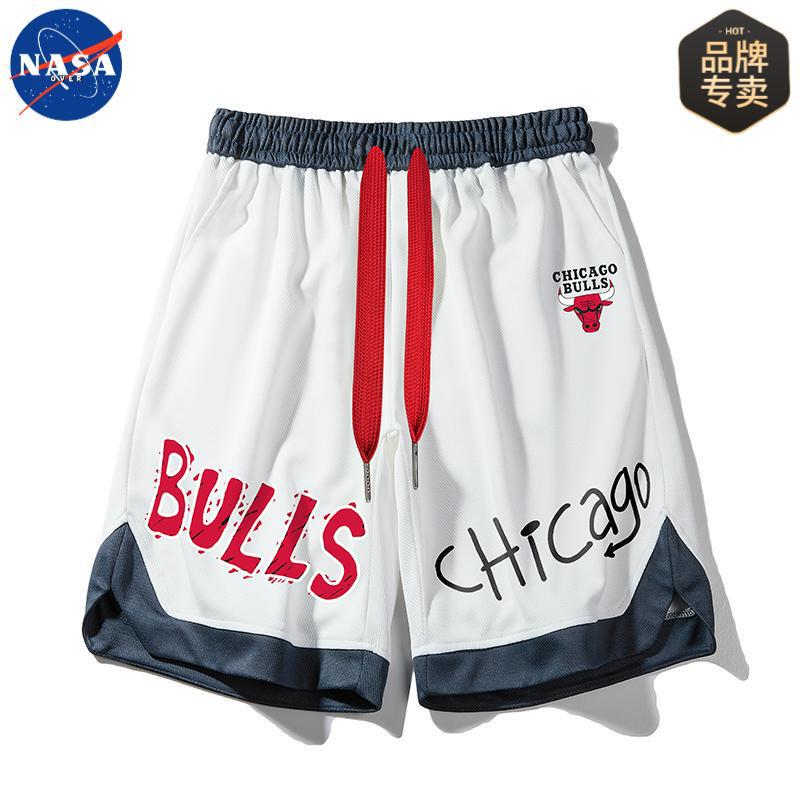 Nasa American Retro Basketball Shorts Men's Summer Trendy Casual Loose Ice Silk Five-Point Basketball Team Pants Nasa American Retro Basketball Shorts Men's Summer Trendy Casual Loose Ice Silk Five-Point Basketball Team Pants