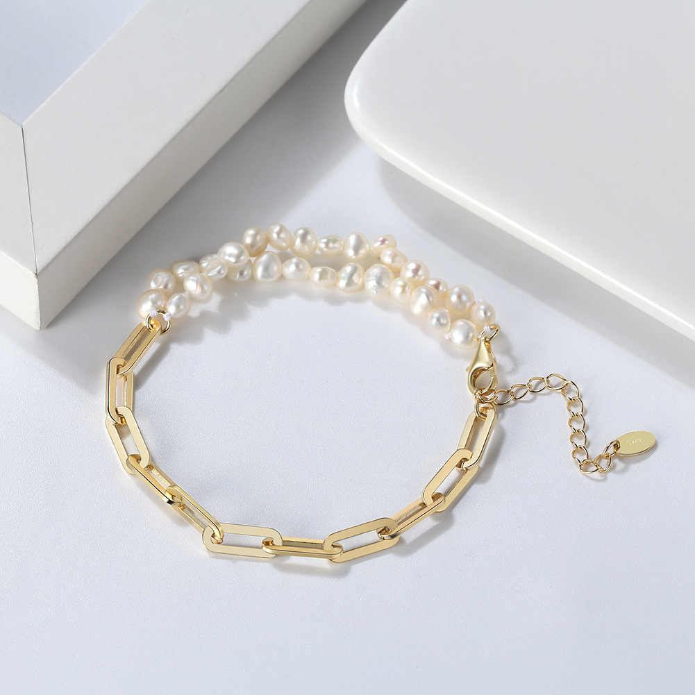 6g Weight 0.03µm Gold Plating Thickness Electroplating Gold Plating Process Spring Ring Trigger Clasp Closure Clasp Closure Type Platinum Plated, Silver Plated Plating Material Stone-Free Inlay Material Bracelets Classification 925 sterling silver Chain Material 1 Piece Quantity Daily Occasion 925 Sterling Silver, Freshwater Pearl Material Geometric Pattern Women's Gender Simple Style Style Plating Craft 1 Piece 925 Sterling Silver Freshwater Pearl Geometric 925 Sterling Silver Bracelets 6