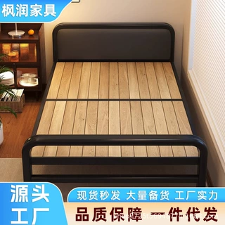 折叠床单人床实木简易床家用午休成人午睡加固铁架双人1.2米小床