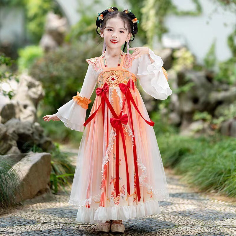 Chinese clothing girls summer Chinese style ancient costume super fairy children's princess autumn and winter skirt spring and autumn 2025 new antique style