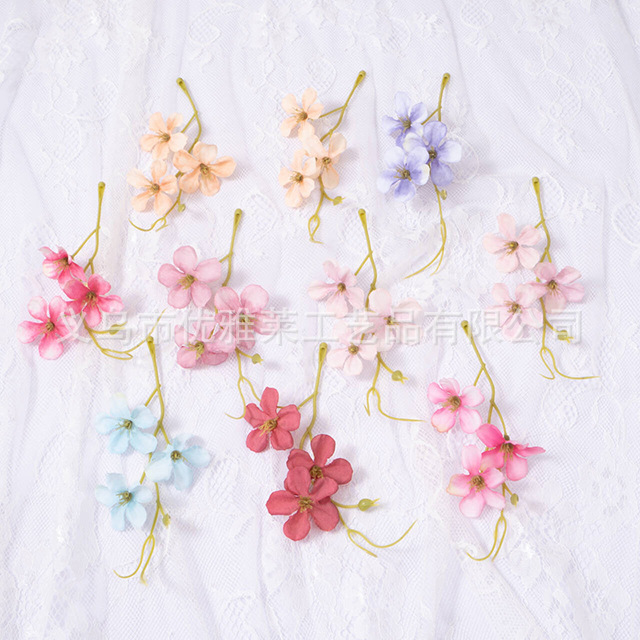Simulated Pea Flower Head Plastic Flower Floral Handmade Accessories Home Decoration diy Handmade Straw Hat Garland Material