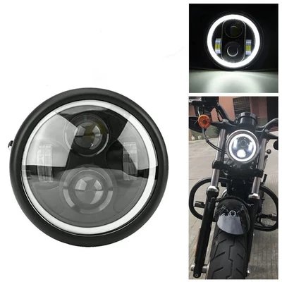 Motosiklet Aksesuarları Dəyişdirilmiş LED Retro Fənər CG125 GN125 Harley Angel Eyes