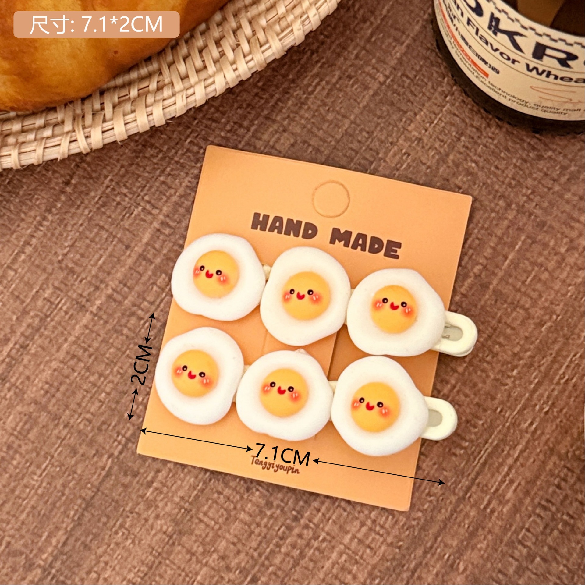 Primavera y verano lindos pan de dibujos animados azúcar calabaza peluche clip para el cabello de la niña de peluche amplio clip lateral clip para el cabello