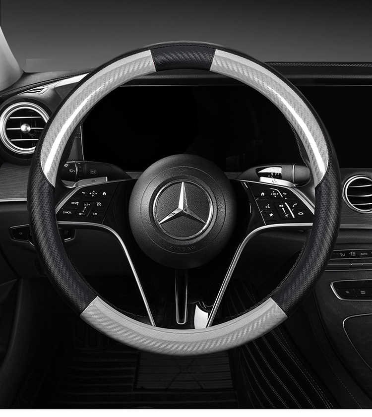 Suitable for Mercedes-Benz New C-Class Alcantar Steering Wheel Cover, Handlebar Cover, Interior Modification, Anti-Slip, Universal for All Seasons
