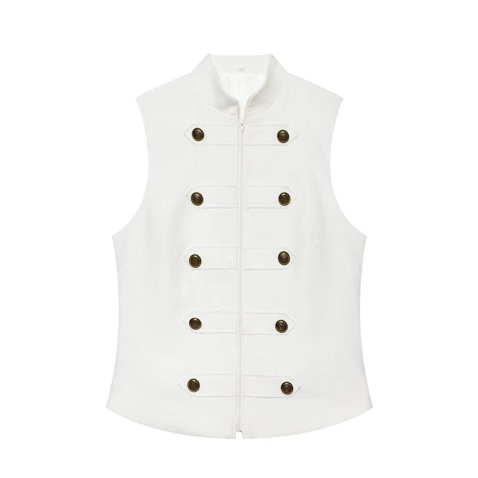 ZAZA hecho en casa estilo europeo al por mayor moda de mujer temperamento de hebilla colgante chaleco de cuello 7763115