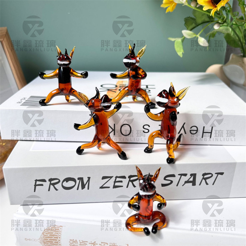 Funny Kung Fu Donkey Zibo Glaze Crafts Handmade Desktop Decorative Ornaments Cute Smart Internet Popular Gift