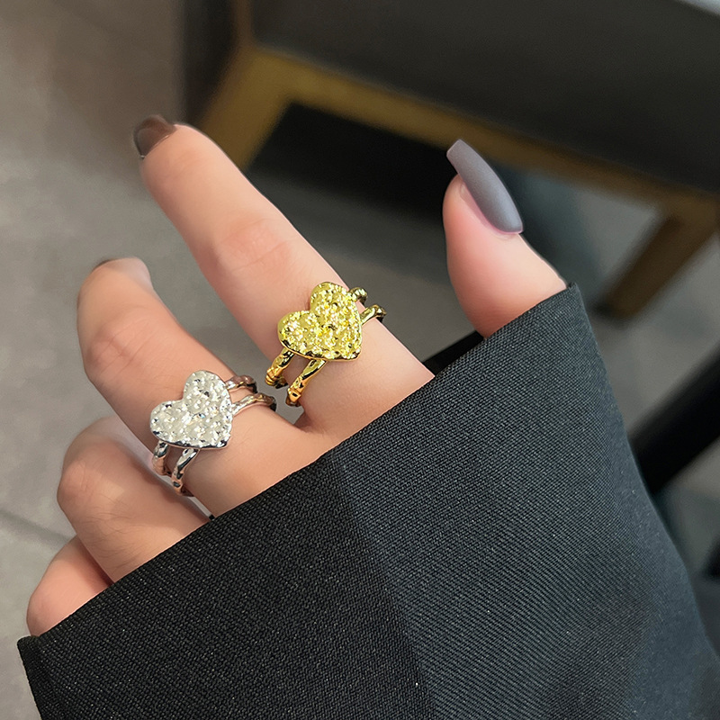 Retro Heart Shape Alloy Plating Womenu0027S Open Ring