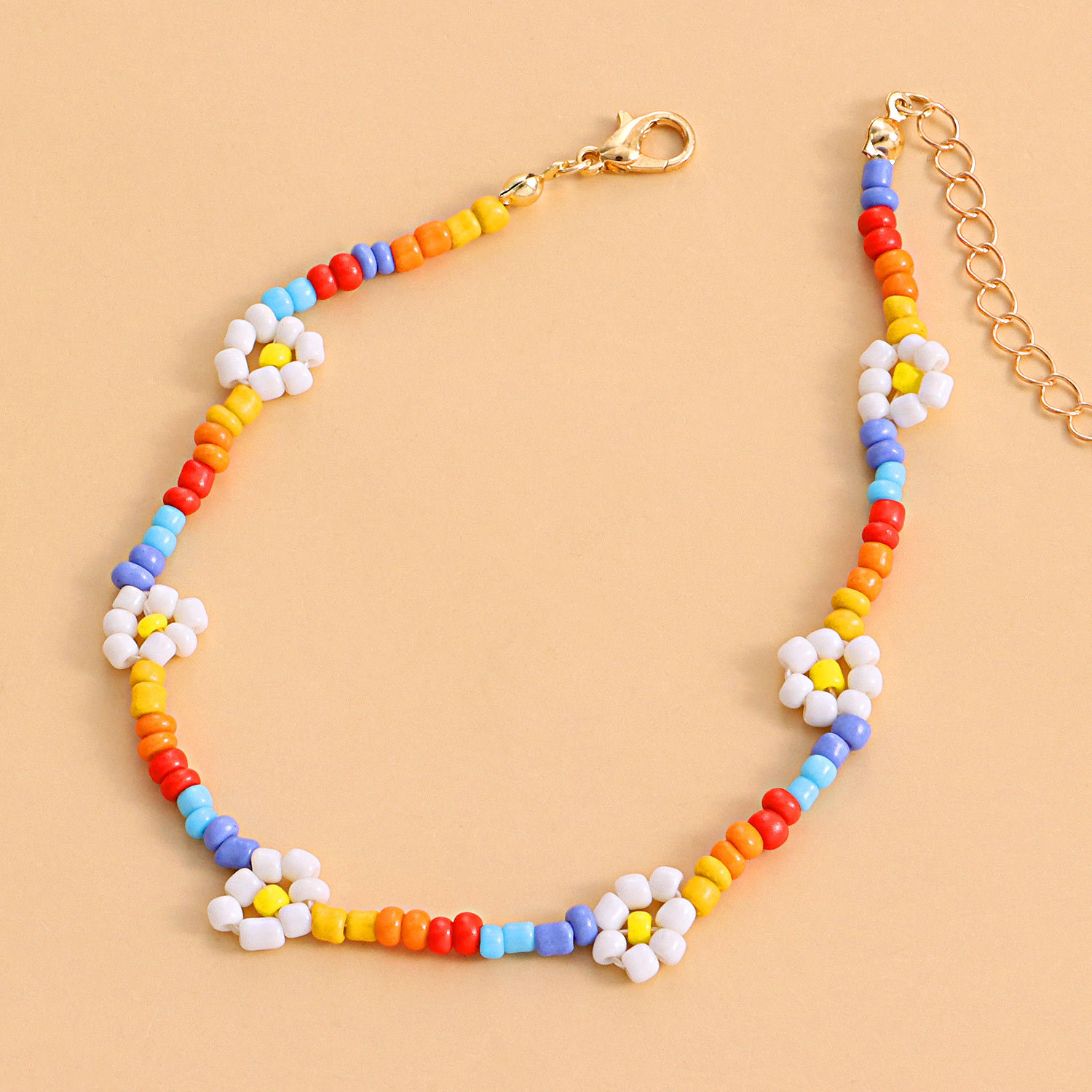 Fashion Flower Beaded Anklet