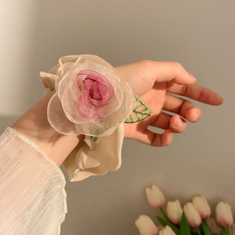 Elastico per capelli a rosa in mesh - accessorio donna stile fiabesco_voghion.com