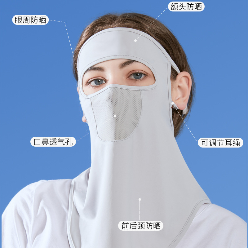 Summer Ice Silk Outdoor Sports Cycling Face Mask Golf Neck Gaiter Thin Face Kini Sunscreen Mask for Women