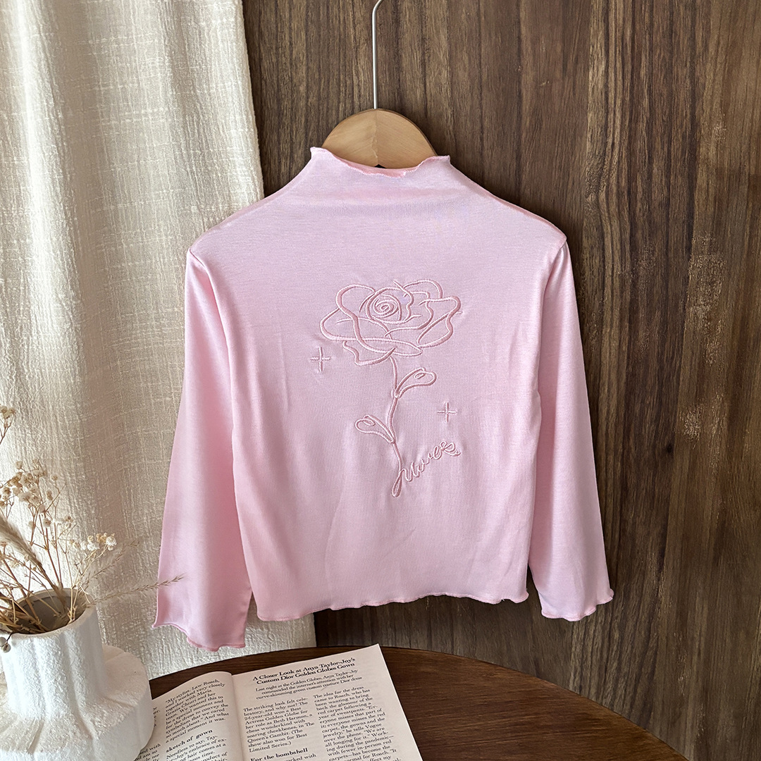 Camiseta de niñas camiseta de manga larga camiseta de bebé camiseta de manga larga camiseta de moda delgada camiseta de manga larga caliente